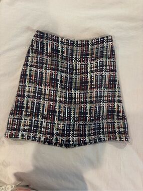 Halogen Vintage Multicolor Tweed Mini Skirt - Classic Plaid Pattern